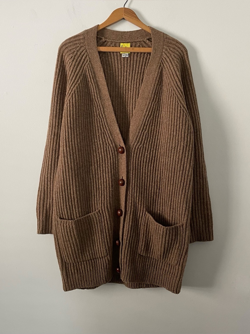 Paul Smith Camel Brown Lambswool Cardigan Sweater Size Medium